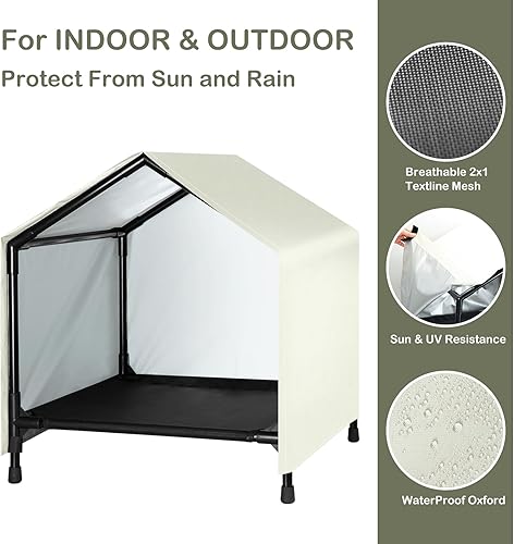 Miniatura 5 de Casa para perros para interiores y exteriores  Cama elevada para perros pequeños y medianos y gatos, cama elevada exterior para perros, tienda de