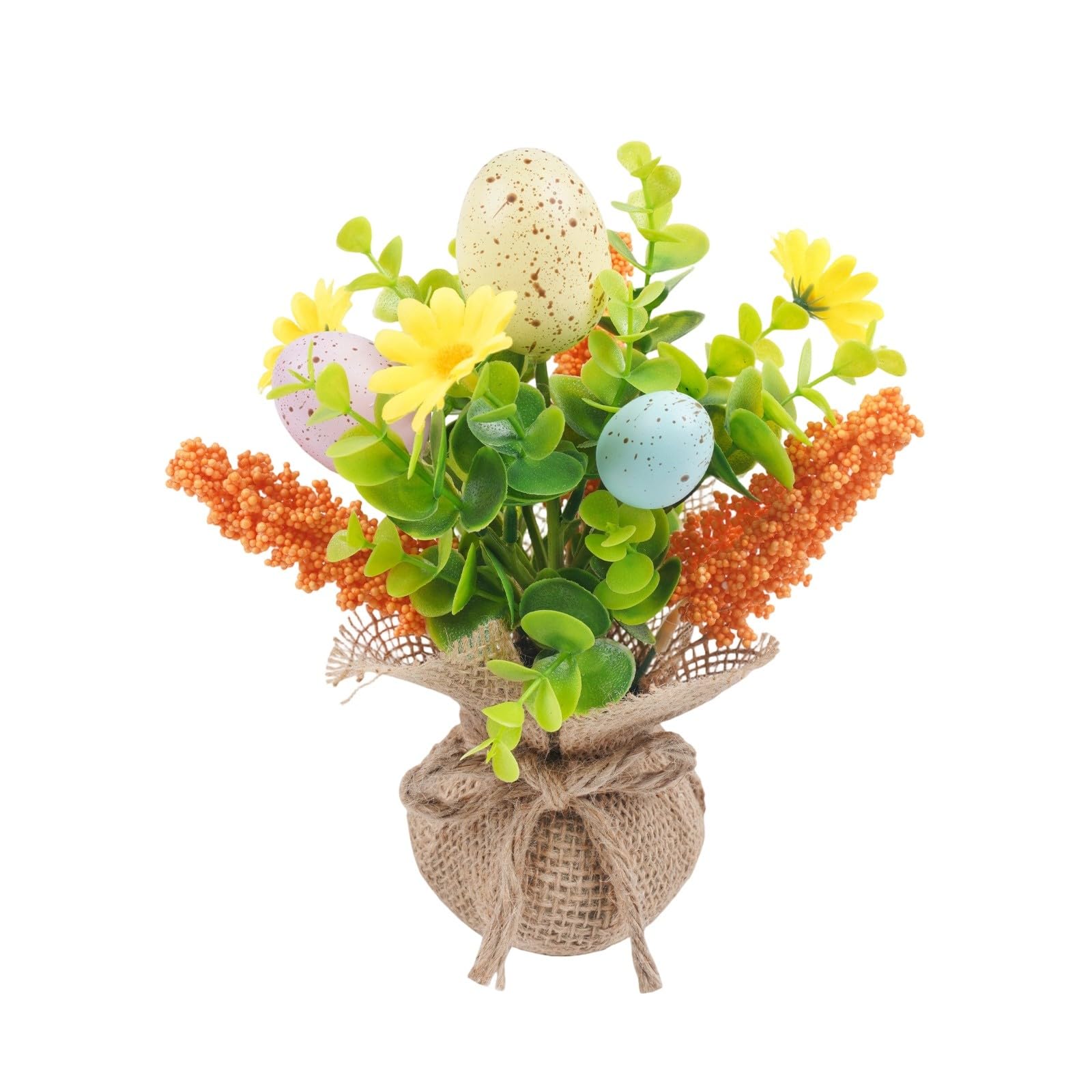 Huevo de Pascua de plantas artificiales para exteriores, con huevos de Pascua adecuados para chimeneas y decoraciones navideñas del hogar y el interior.