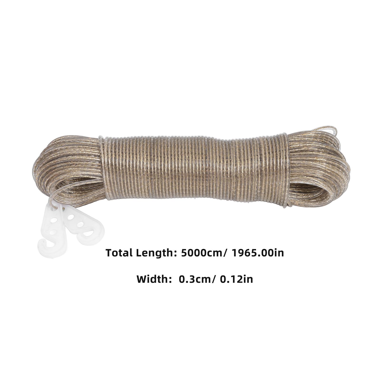 YARNOW Corda per Stendibiancheria Ultra Resistente da 50m Anima in Acciaio Rivestita in Pvc, Design Antiscivolo, per Uso Domestico e All'aperto