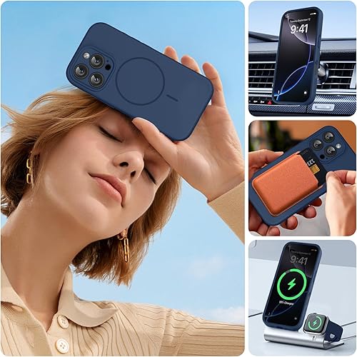 Miniatura 79 de Miracase Funda diseñada para iPhone 13 Pro Max con protector de pantalla, [forro de microfibra suave antiarañazos], funda protectora de silicona