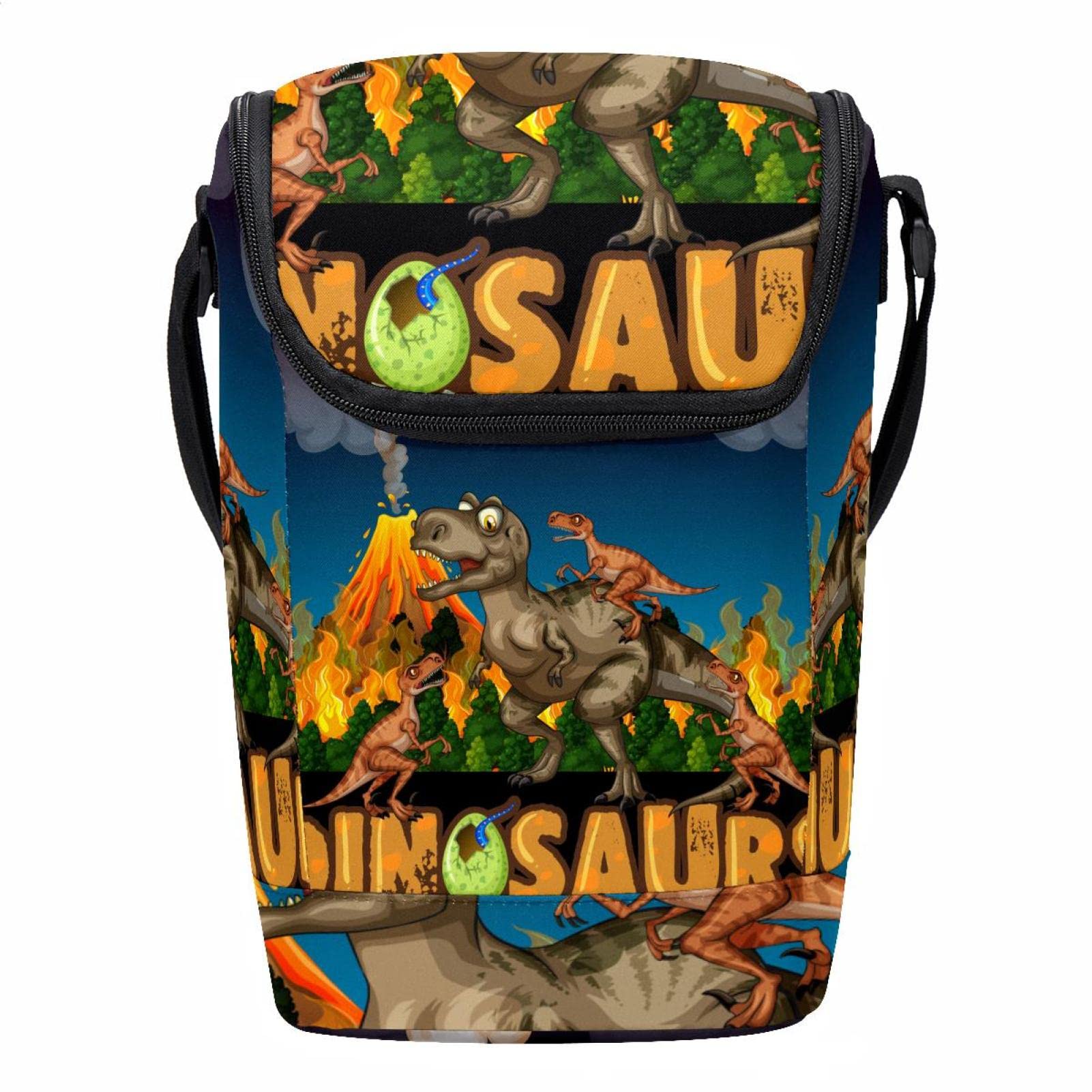 Lonchera ligera para hombres y mujeres Dinosaurs Wildfire bolsa de almuerzo pequeña para diario