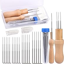 24pcs Wooden Handle Felting Needle Felting Kit for Felting Needle, Felting Needles With Fingers, Needles With Wooden Handles For Felting Wool