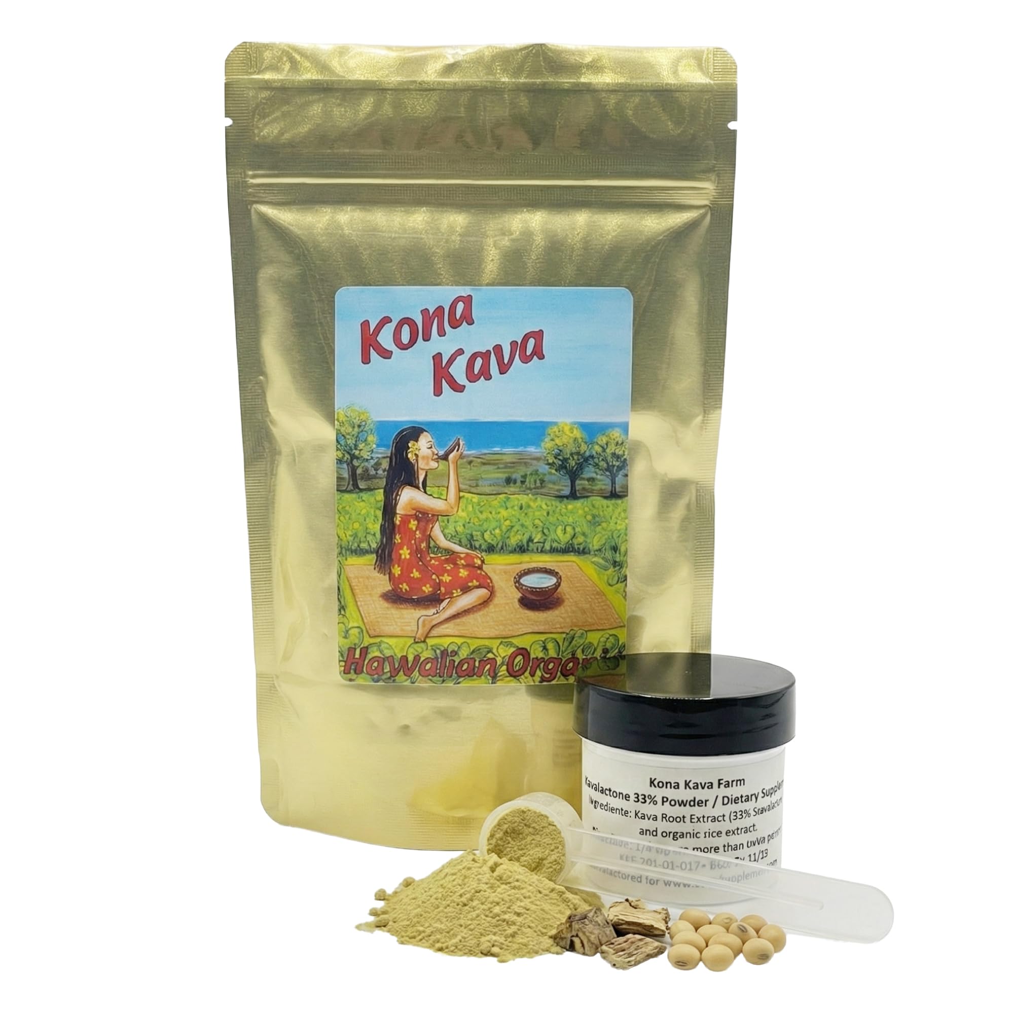 33% Kavalactone Extract Powder (0.5 oz) - Ultra-Potent Noble Kava Root - Supercritical CO2 Cold Extraction - Fast-Acting Liquid-Free Formula - Vegan, Non-GMO & Easy to Mix