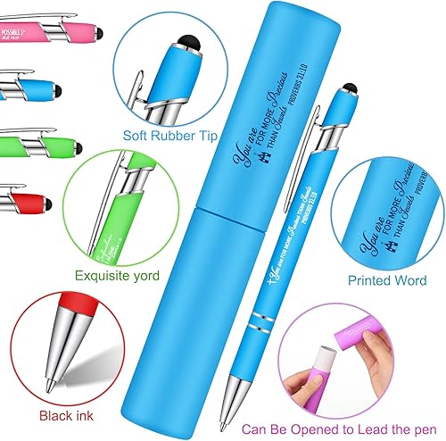 Miniatura 10 de 4 bolígrafos bíblicos inspiradores en estuche de regalo a juego, bolígrafos con citas de colores para mujeres, bolígrafos con versículos de la