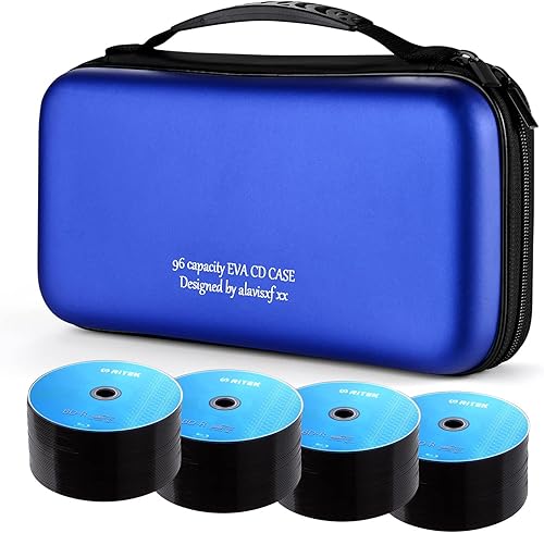 Miniatura 32 de alavisxf xx Funda para CD, funda protectora de EVA para 48 unidades, Blu-ray y DVD, portátil, con cremallera, soporte para CD, organizador de