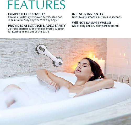 Miniatura 3 de Barras de agarre para bañeras y duchas asas de ducha para succión de ancianos accesorios de baño para silla de ducha barras de agarre para ancianos