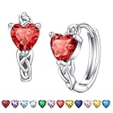 Bestyle 925 Sterling Silver Huggie Hoop Earrings Small Birthstone Hoop Earrings for Women Hypoallergenic Silver Huggie Earring,Great Birthday Earrings Gift for Daughter Wife Mom
