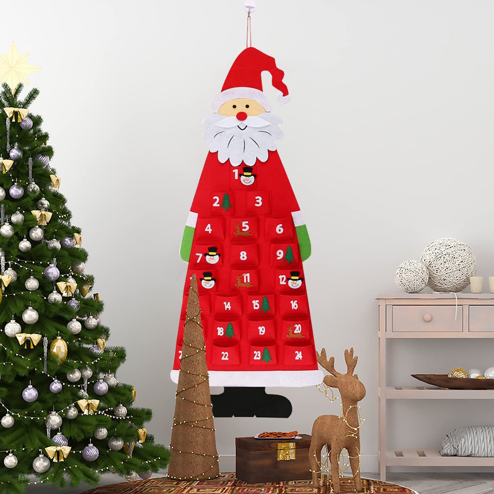 Amazon.co.jp: クリスマス アドベントカレンダー 24日間 壁掛け