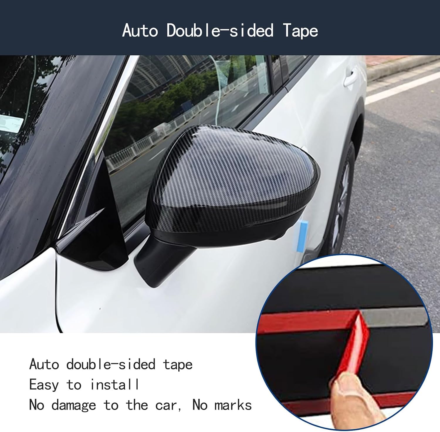 Side View Mirror Cover Compatible With Nissan Rogue 2021 2022 2023 Rearview Mirrors Trim Exterior Car Accessories ABS 2PC(Carbon Fiber Style)