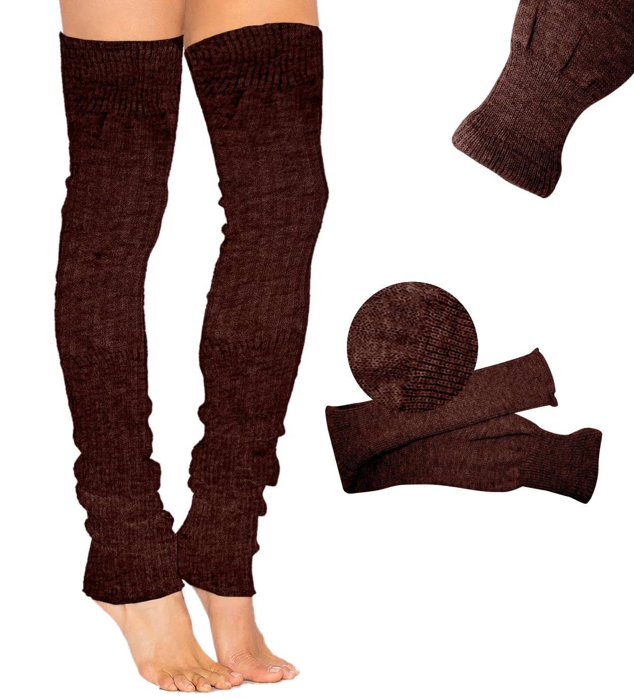prime Men & Women Woolen Long Leg Warmer & Knee Supporter for Winter Season for Men and Women (Dark Brown) 25 Inches Long Pack Of 1 (Random Color)-picture-37
