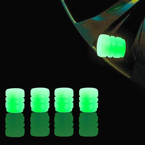 Tapones fluorescentes que brillan en la oscuridad para válvulas de neumáticos, tapones universales para válvulas de automóviles que mejoran el