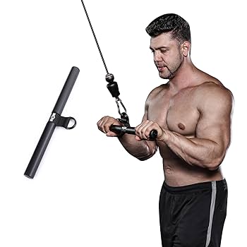 ラットプル　バー　ハンドル　グリップ　ケーブル　アタッチメント　回転　長さ調節可 Amazon.co.jp: ケーブルアタッチメント、ラバーハンドル付き回転