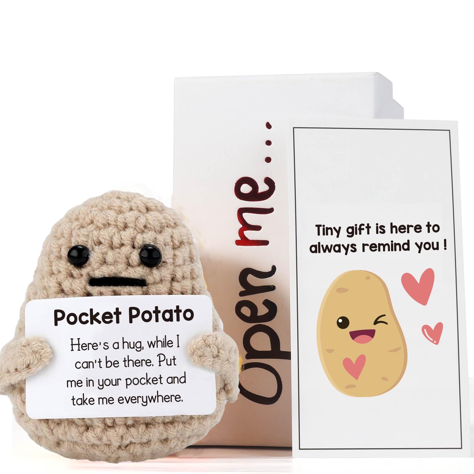Photo 1 of MBL Pocket Hug Small Potato – Handmade Knitted Potatoes with Positive Card for Women/Lover/Wife/Husband/Mom/Family, Long Distance Potato Doll Humorous Gifts for Birthday, Mothers Day, Christmas