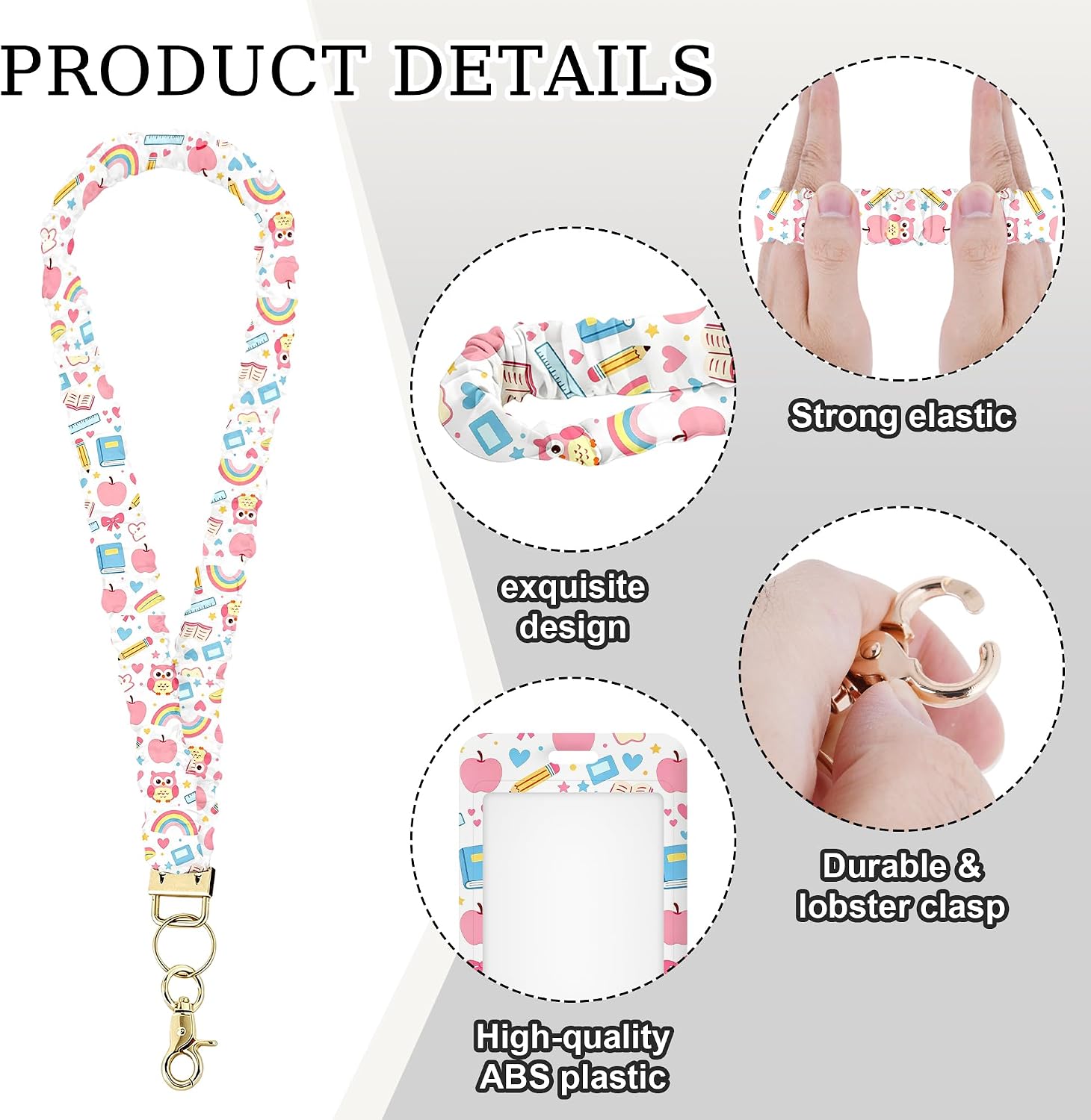 Teacher Scrunchie Lanyard, ID Badge Holder Set image 3