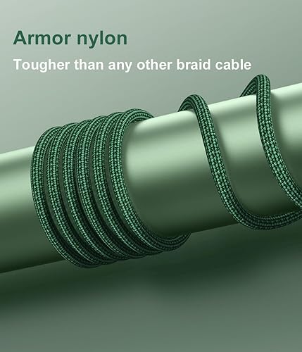 Miniatura 43 de Cable USBC de 10 pies, paquete de 2 cables largos USBC de carga rápida, cable trenzado de nailon USB C a USB C cargador de iPhone compatible con