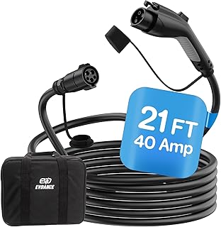 EV Charger Extension Cable, 21ft J1772 Extension Cable Compatible with All 110V-240V SAE J1772 EV Chargers, Suitable for J1772 EVs/PHEVs,Level 1/ Level 2 IP66 EV Extension Cord with Carrying Bag