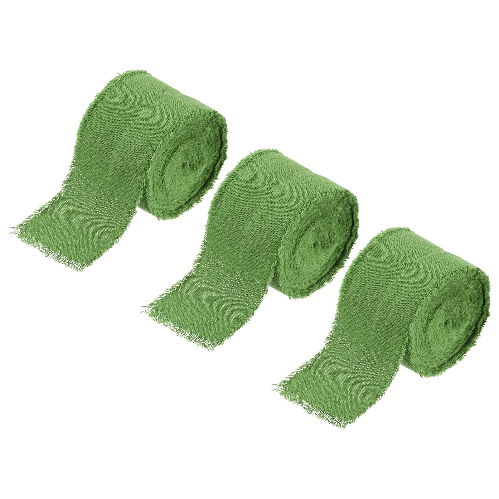 Ruban en coton effiloché vert foncé : la poésie de la décoration artisanale
