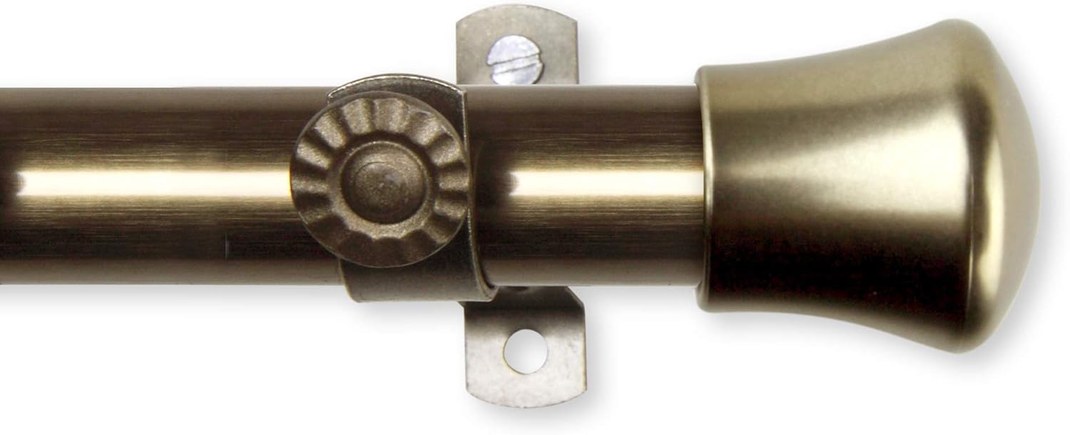 13/16" Double Bay curtain rod 20"-36", 38"-72" - Antique Brass