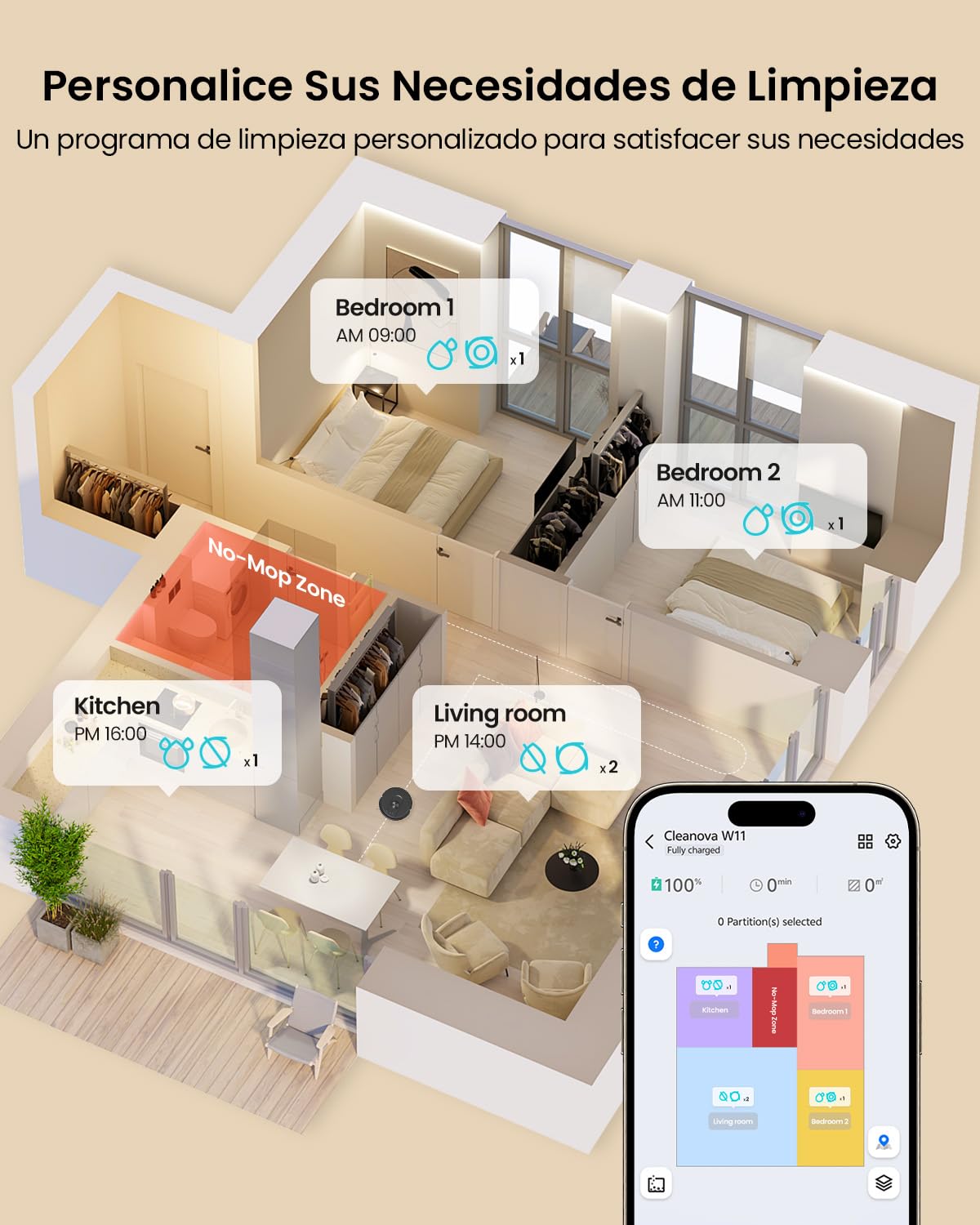 Vexilar W11 Robot Aspirador y Fregasuelos con Potente Succión 6000Pa, Robot Aspirador con Sistema de Navegación Láser Inteligente, Mapeo Inteligente, Base Autovaciado, Negro