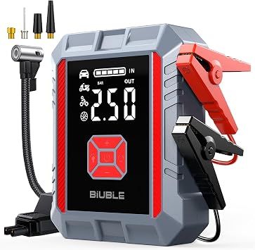 8000A Jump Starter with Air Compressor, 26800mAh Car Battery Jump Starter All Gas/16L Diesel, 150PSI Battery Jumper Starter Portable, Jump Box with Smart Jumper Cables, Jump Pack with USB QC3.0
