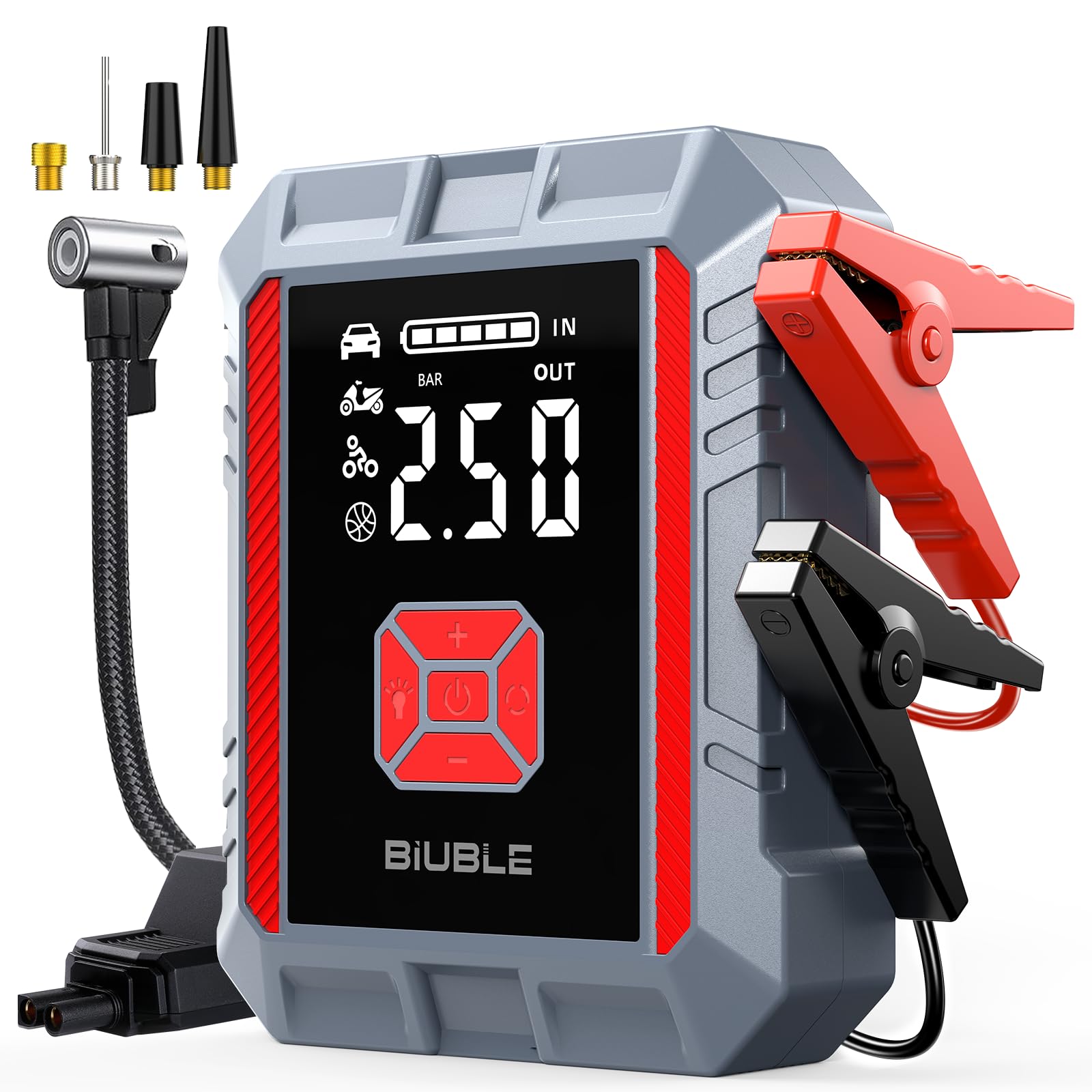 8000A Jump Starter with Air Compressor, 26800mAh Car Battery Jump Starter (All Gas/16L Diesel), 150PSI Battery Jumper Starter Portable, Jump Box with Smart Jumper Cables, Jump Pack with USB QC3.0