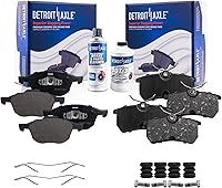 Vista 75 de Detroit Axle - Pastillas de freno delanteras para Nissan Pathfinder Frontier D21 720 Pickup Subaru SVX Pastillas de freno de cerámica con reemplazo