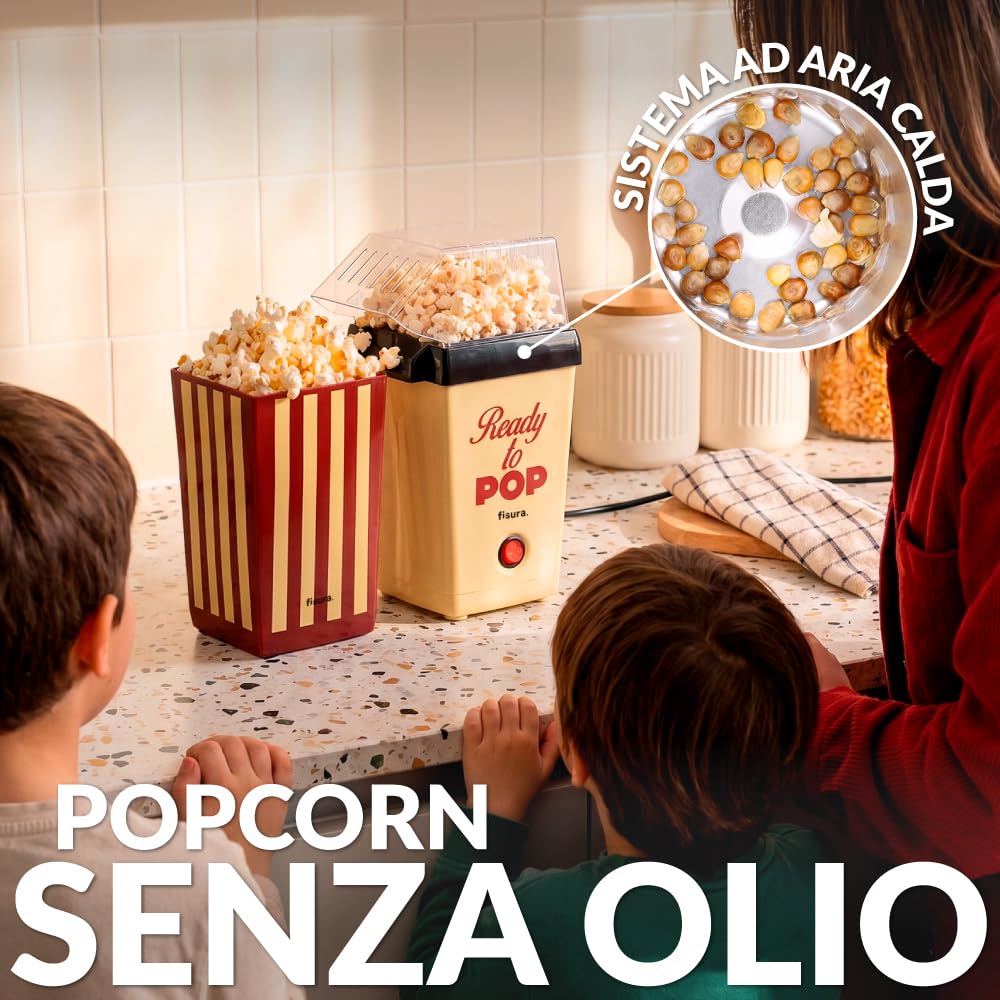 Fisura – Macchina per popcorn originale “Ready to pop”. Popcorn senza olio.