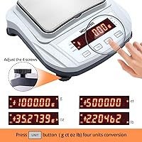 Vista 5 de Escala de laboratorio 70.55 oz/0.00 oz Escala digital de alta precisión Balanza analítica Balanza electrónica para pesaje de laboratorio de cocina