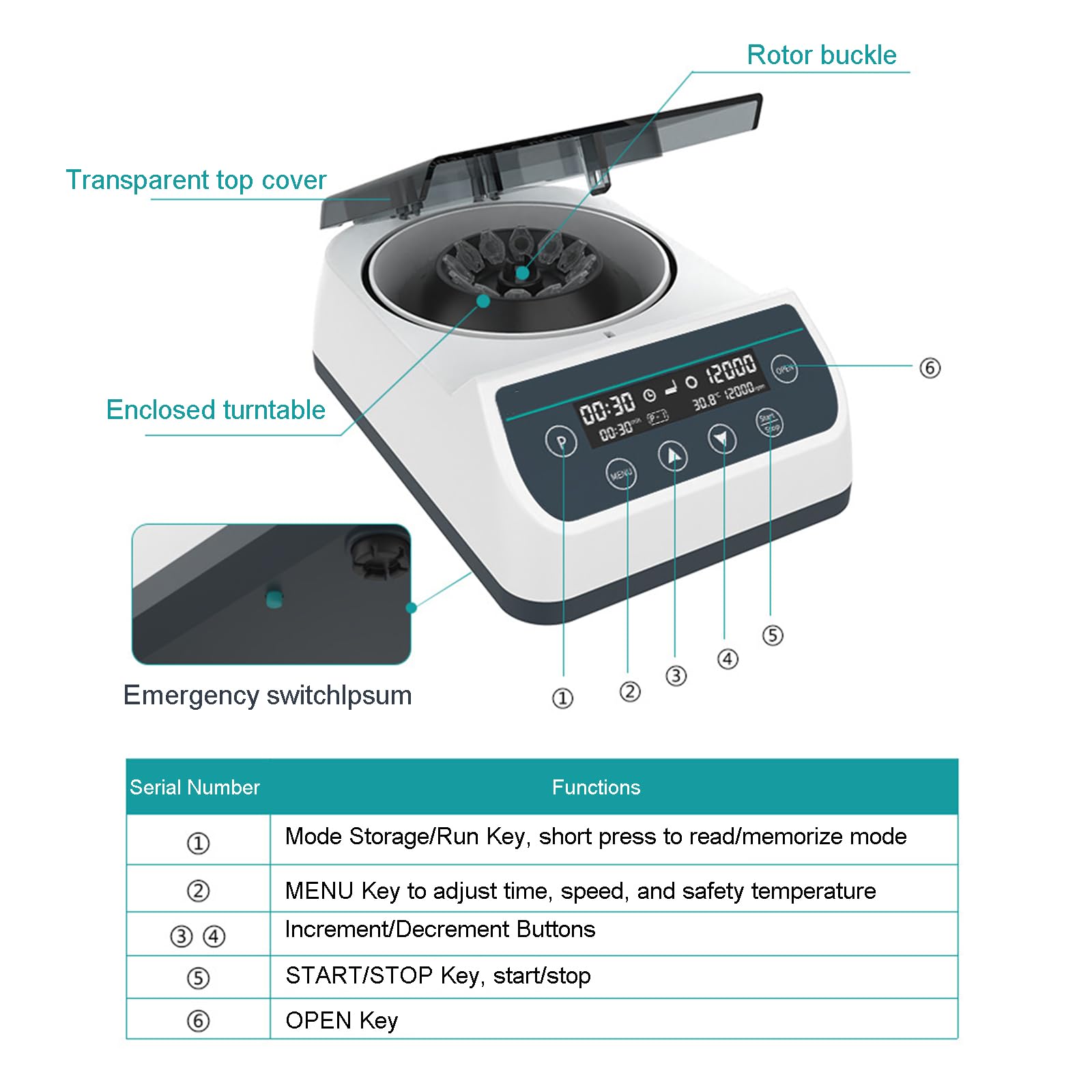 Centrifugeuse De Laboratoire Professionnelle, Vitesse Maximale 14 500 Tr/min, Vitesse Et Durée Réglables, Contrôle De La Température, Tube À Centrifuger De 0,2 À 2,0 ml,MC-13pro