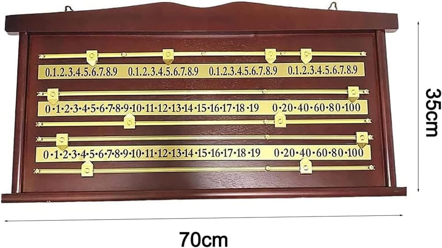 Wooden Billiard Scoreboard, Snooker Scoreboard, Wall-Mounted Billiard Score Keeper Recorder Billiard Accessories for 2-4 Players Home Club Supplies 70X35cm