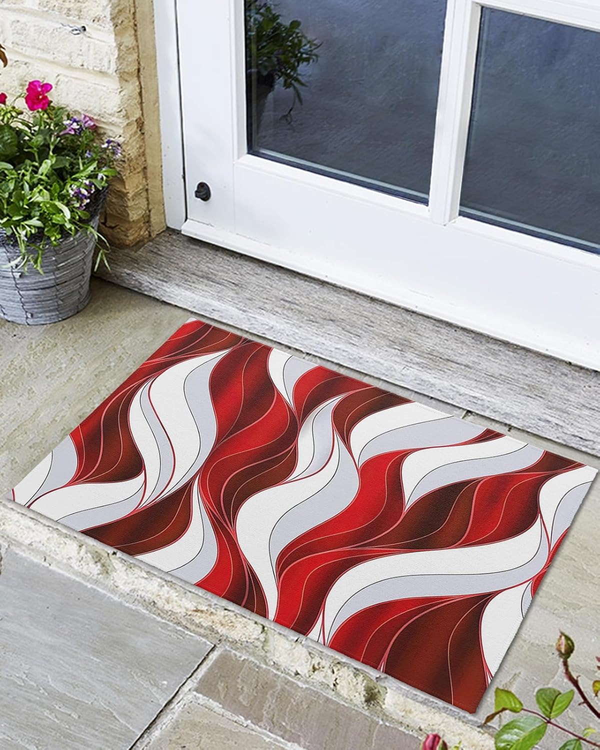 Front Door Mat Indoor Outdoor Entrance, Abstract Wave