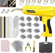 Mytovosn 200W Soudage Plastique Machine avec 1000 PCS Agrafes et 56 bâtons de soudage, 2 en 1 Kit de Réparation de Pare-chocs de Voiture,Soudure en plastique pour pare-chocsvoiture/car pièces