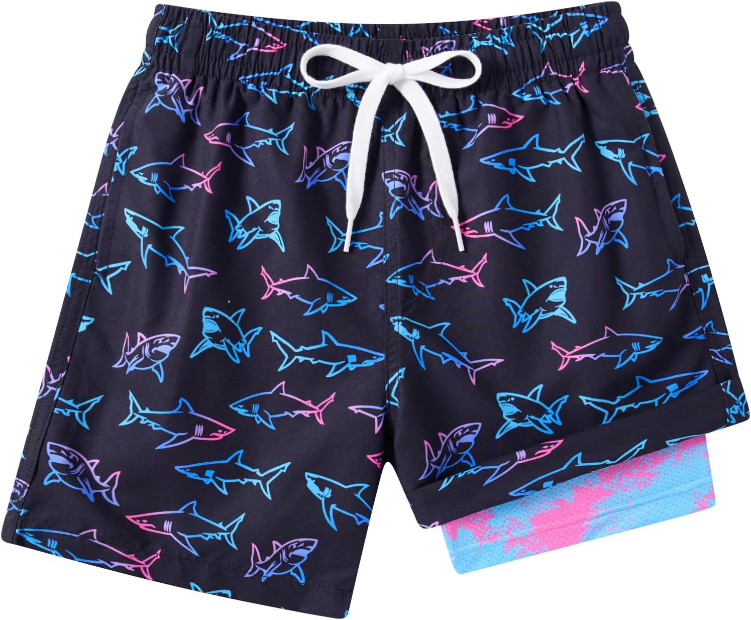 Boys Swim Trunks with Compression Liner Swimming Shorts Quick Dry Bathing Suit for 7-20 Years