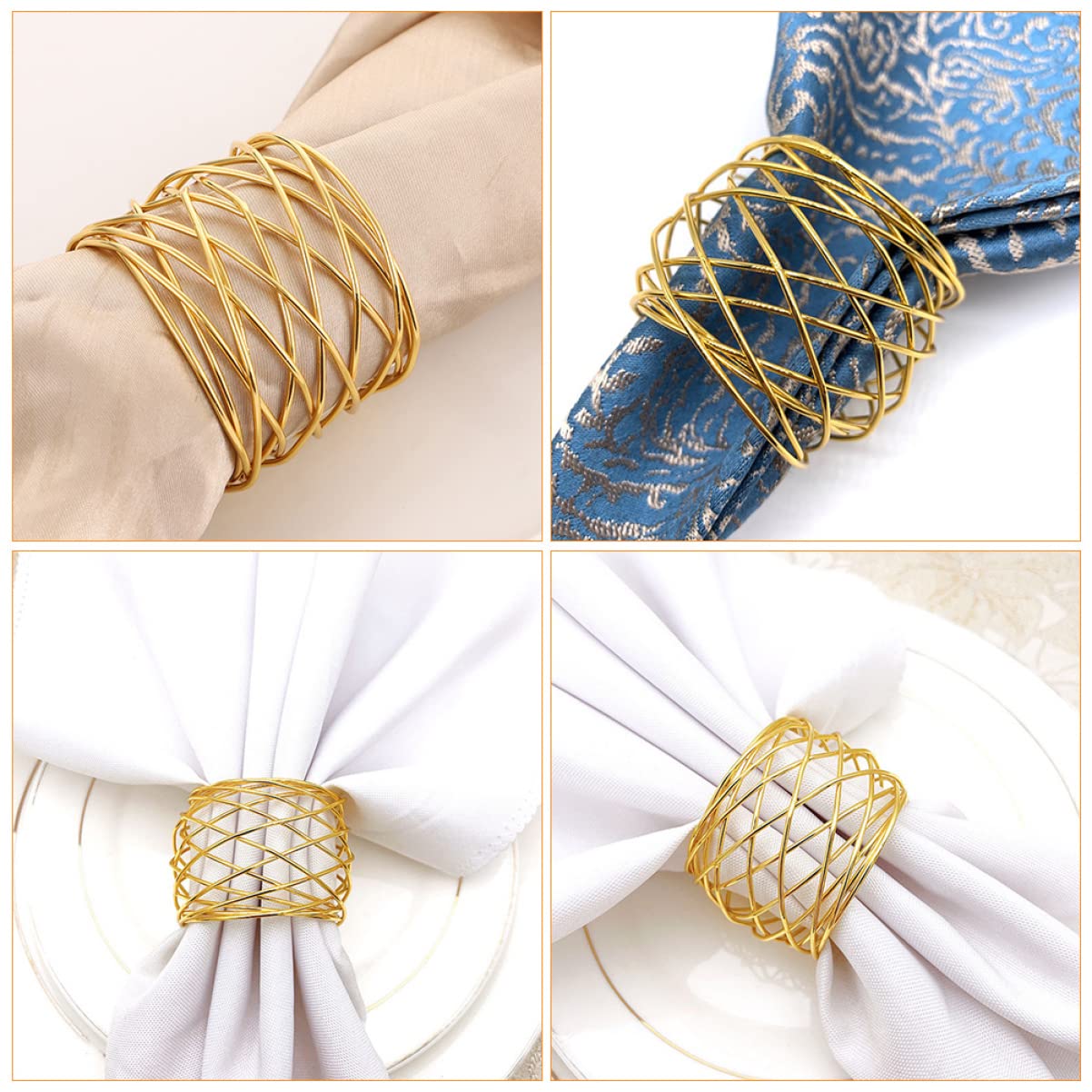 Zerodeko 12stücke Kreative Goldene Metall-serviettenringe Aus Draht Eleganter Tischdekoration Für Zuhause Hochzeiten Und Feierlichkeiten Langlebig Und Vielseitig Einsetzbar