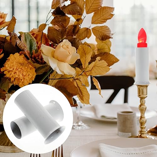 Miniatura 8 de Beaupretty Reemplazo de enchufe de lámpara, 6 piezas, fundas de base de lámpara de araña, cubiertas de vela de metal, cubiertas de bombilla de