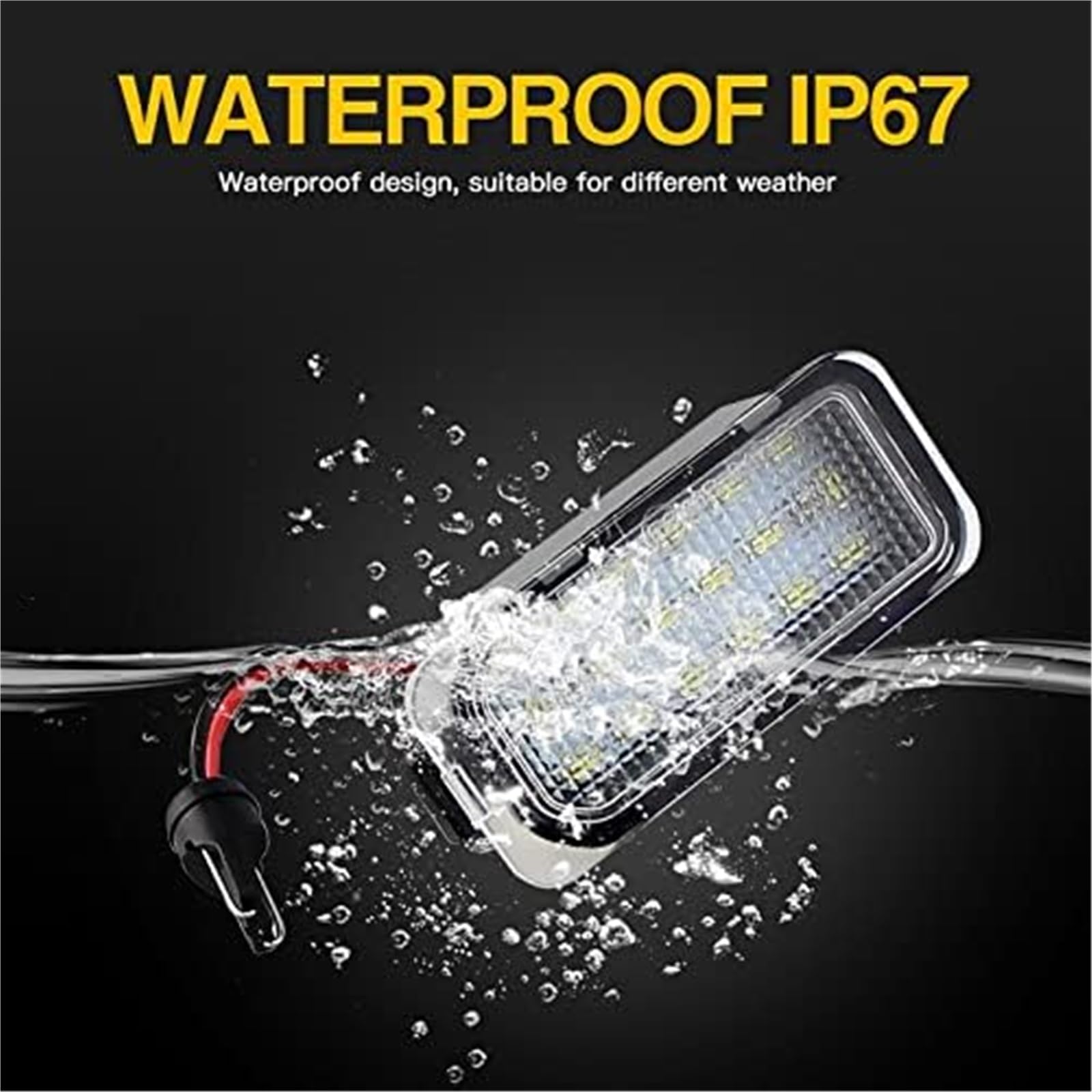 Lot de 2 lampes d'éclairage de plaque d'immatriculation for Ford Ranger, Grand CMax, SMAX, BMax, Focus, 2 et 3, Fiesta, 6 et 7, Kuga, 1 et 2, Mondeo, 4 et 5 Éclairage de plaque d'immatriculati