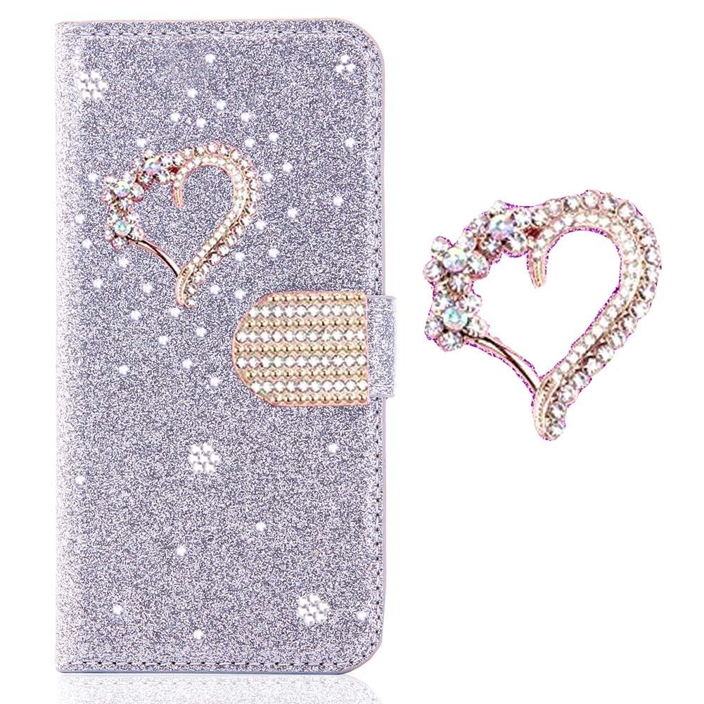 Wallet Flip Case Für Huawei P30 Pro – Mit Strass, Kartenfächern & Standfunktion (Schwarz)