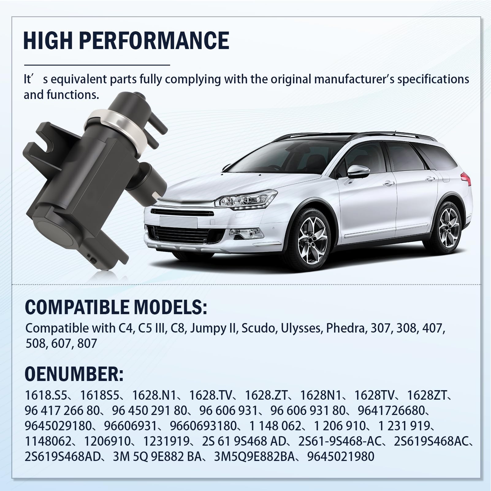 Électrovanne Pression Turbo Compatible 307 308 Jumpy 9641726680 | electrovanne turbo 2S619S468AC 407 508 607 807