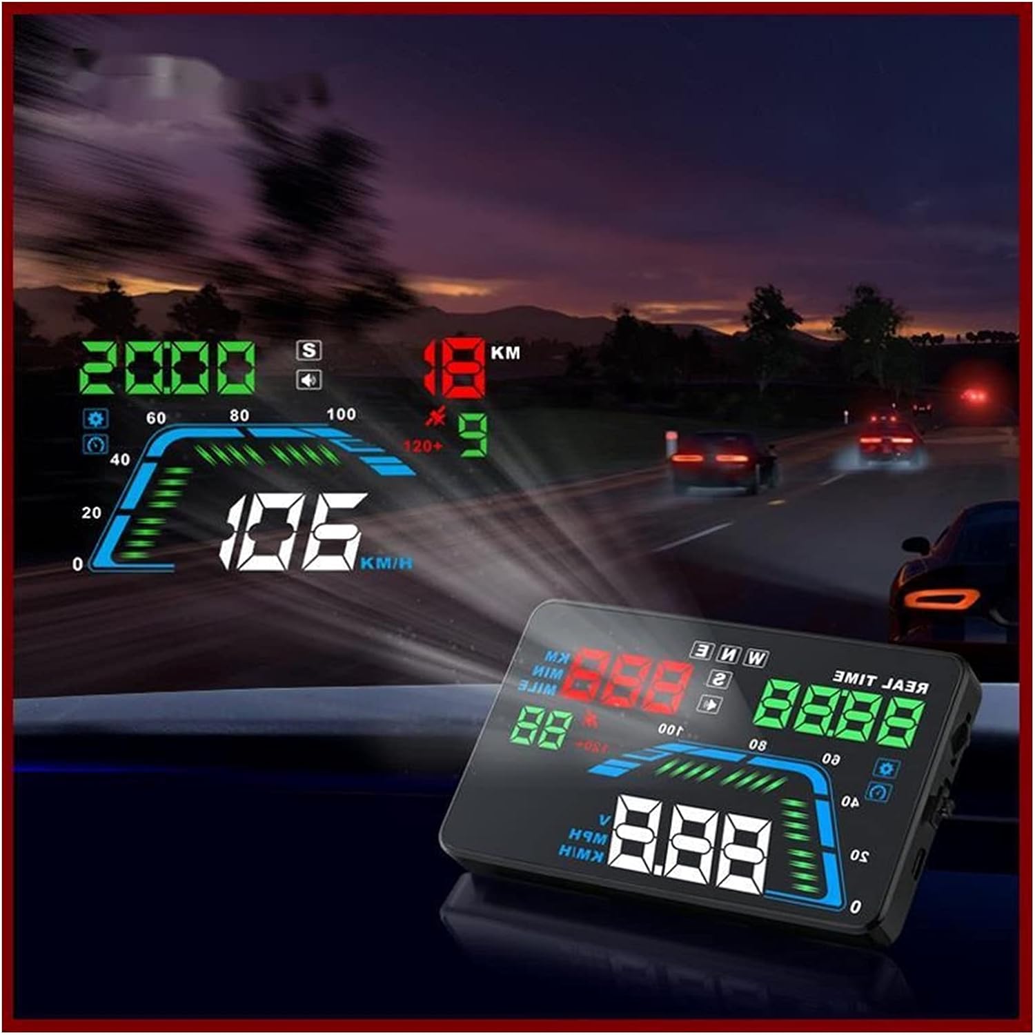 Universal 5.5 Inch Q7 HUD Display Car Auto Speedometer HUD