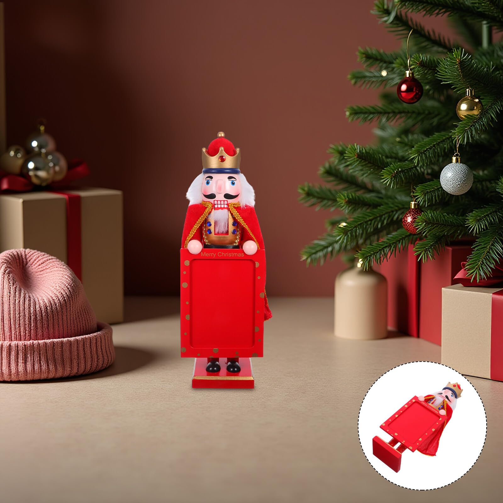 DECHOUS Nussknacker-Figur Traditionell Höhe Holzsoldat für Weihnachtsdekoration Zuhause Bilderrahmen als Geschenk