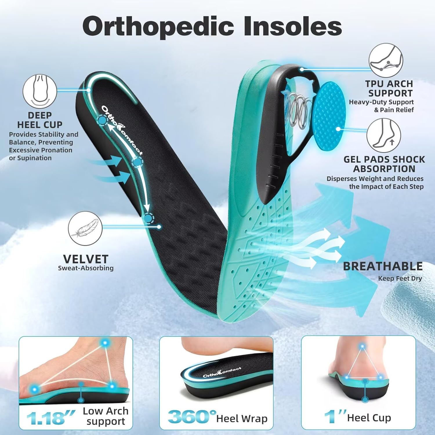 Women's Orthopedic Diabetic Wide Walking Shoes: Comfortable Arch Support Plantar Fasciitis Orthotic Slip On Loafers, Casual Hammer Toes Flat Feet Bunions Adjustable Shoes for Foot Heel and Pain Relief - Image 4