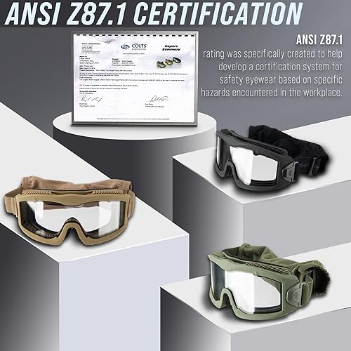 Miniatura 7 de Lancer Tactical AERO Airsoft - Gafas de seguridad tácticas ANSI Z87.1, lente antivaho de doble panel de 0.118 in para caza, paintball, ciclismo