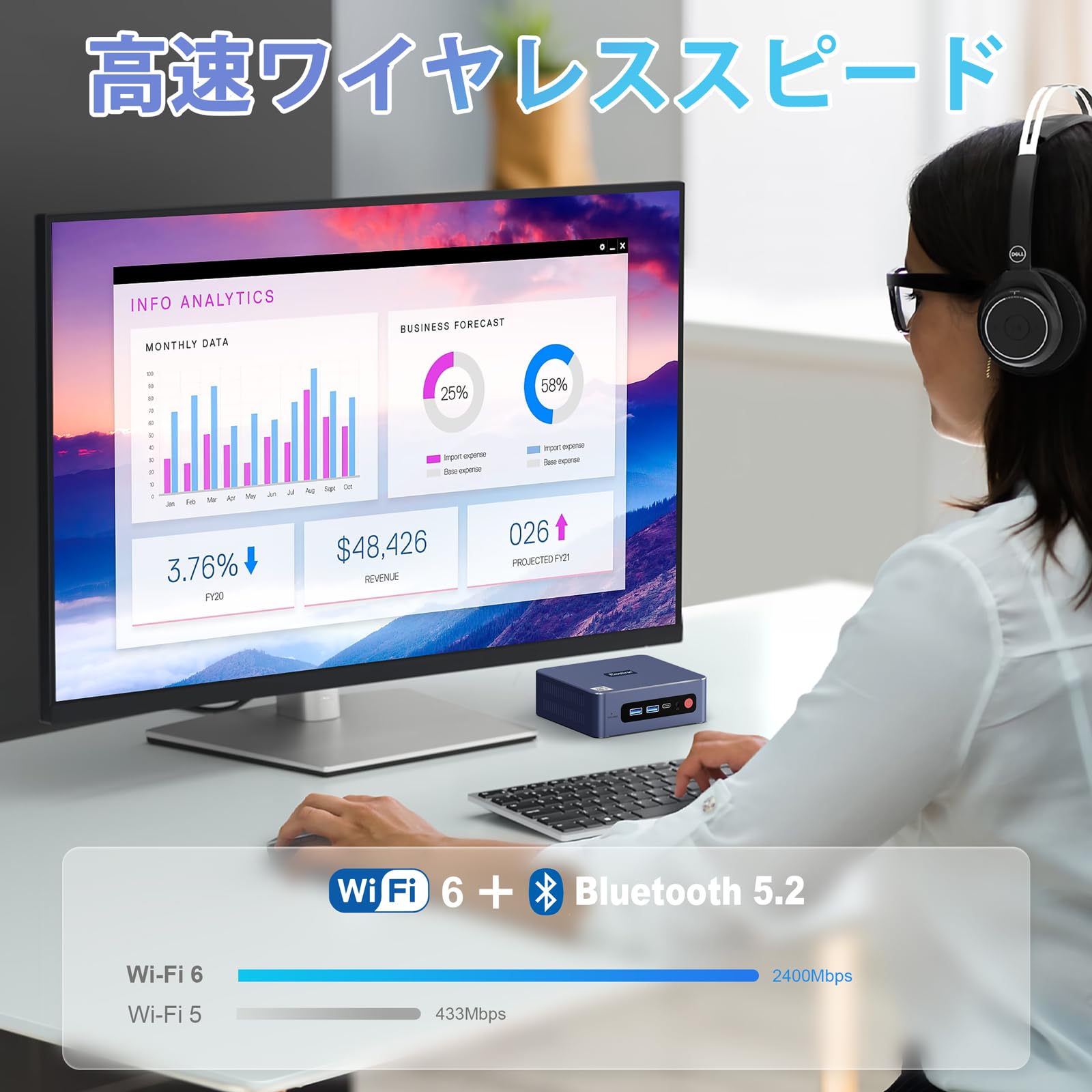 Amazon.co.jp: ミニPC、Beelink sei10 Intel Core i5-1035G7 Mini PC