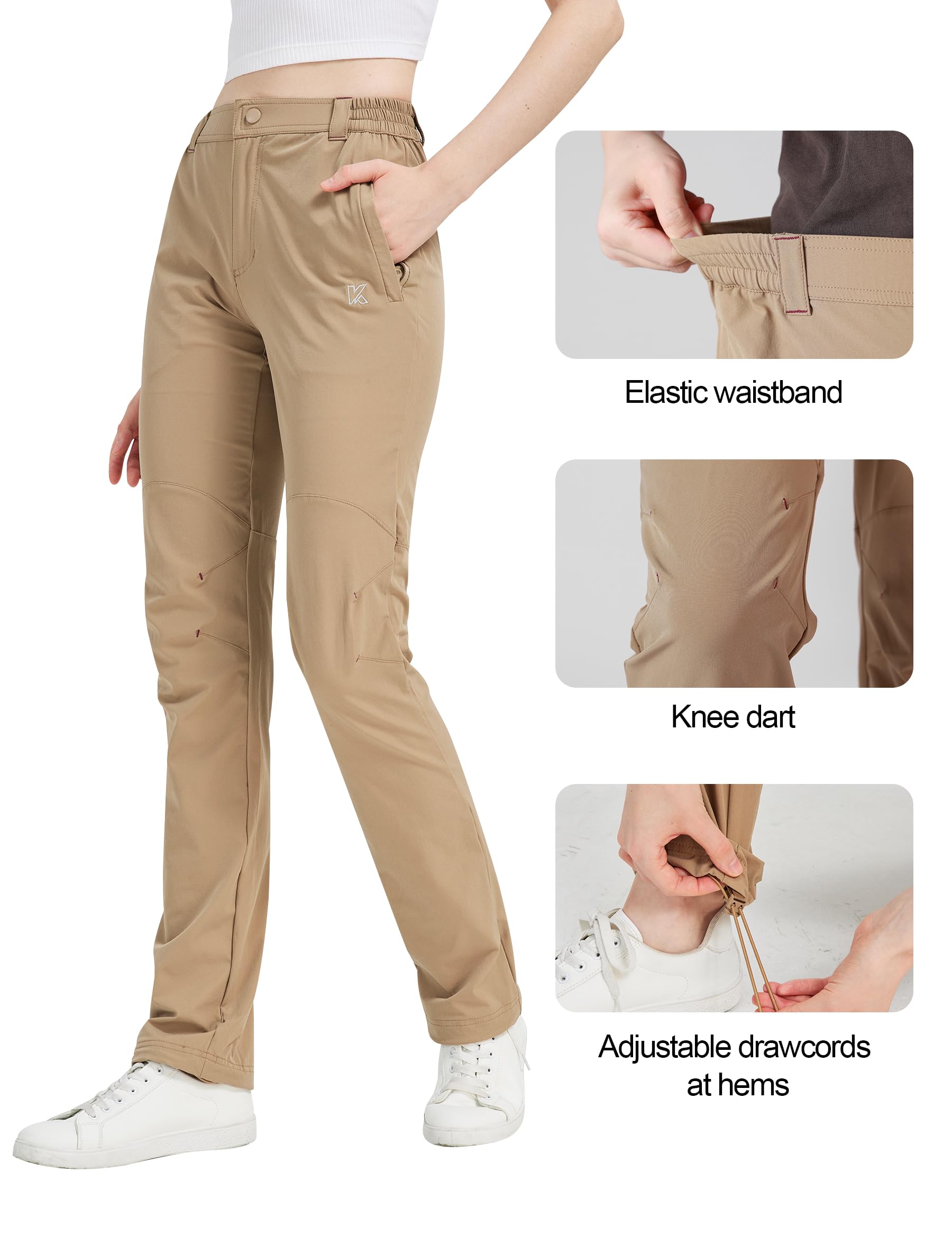 KUTOOK Pantaloni Trekking Donna Estivi Asciugatura Rapida Pantaloni Cargo Donna Traspiranti Elasticizzati Montagna Escursionismo