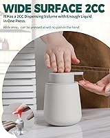 Vista 2 de Bosilunlife Soap Dispenser Bathroom - Grey Ceramic Soap Dispenser Lotion Hand Pump Dish Soap Bottle for Kitchen 12oz Refillable Liquid Hand Wash
