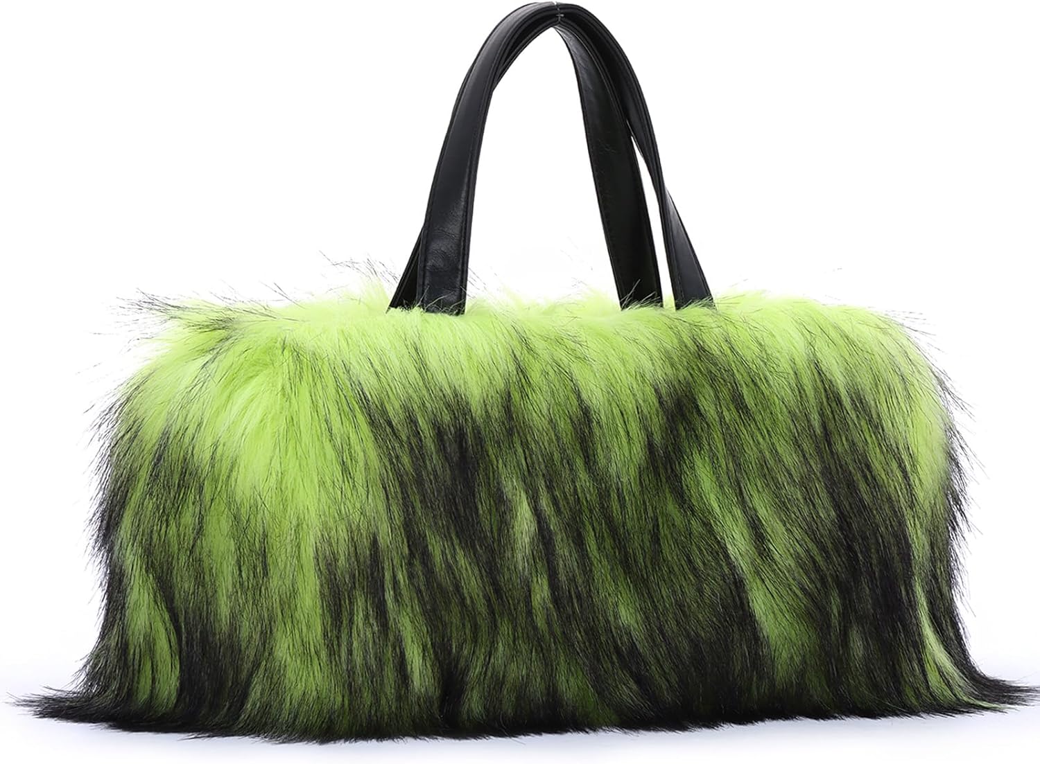 GOKTOW Faux Fur Purse Handbag for Women Y2K Winter Lightweight Tote Bag with Zipper Pocket