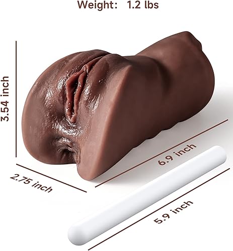 Miniatura 2 de Masturbador masculino 3 en 1 realista coño de bolsillo con palo de secado, juguete sexual masculino de doble extremo, lengua bucal, vagina