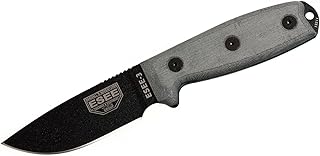 ESEE Knives 3P-MB Fixed Blade Knife w/Molded Polymer Sheath & MOLLE Back (Modified Pommel/Black Blade/Black Sheath)
