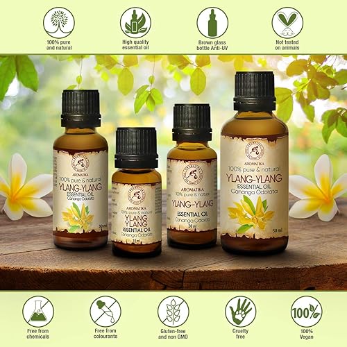 Miniatura 3 de Aceite esencial Ylang-Ylang de 1.7 onzas líquidas  Cananga Odorata  Madagaskar  Aceite de ylang Ylang 100% puro y natural ideal para aromaterapia