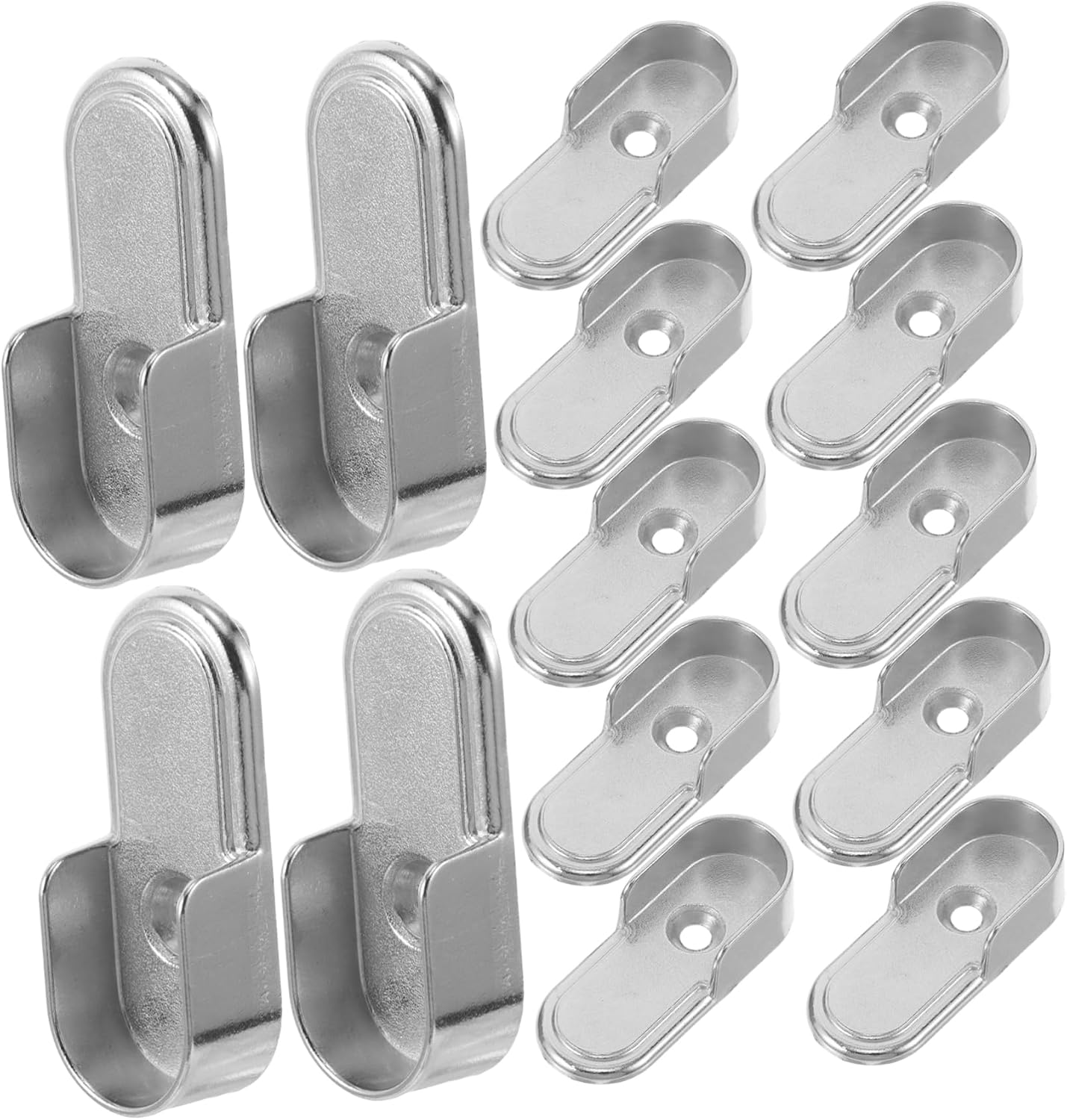 18pcs Wardrobe Pole Brackets - Heavy-Duty Zinc Alloy Closet Rod Support Bracket Metal Closet Rod Holder for Shower Curtain Pole End Supports Sockets Flange